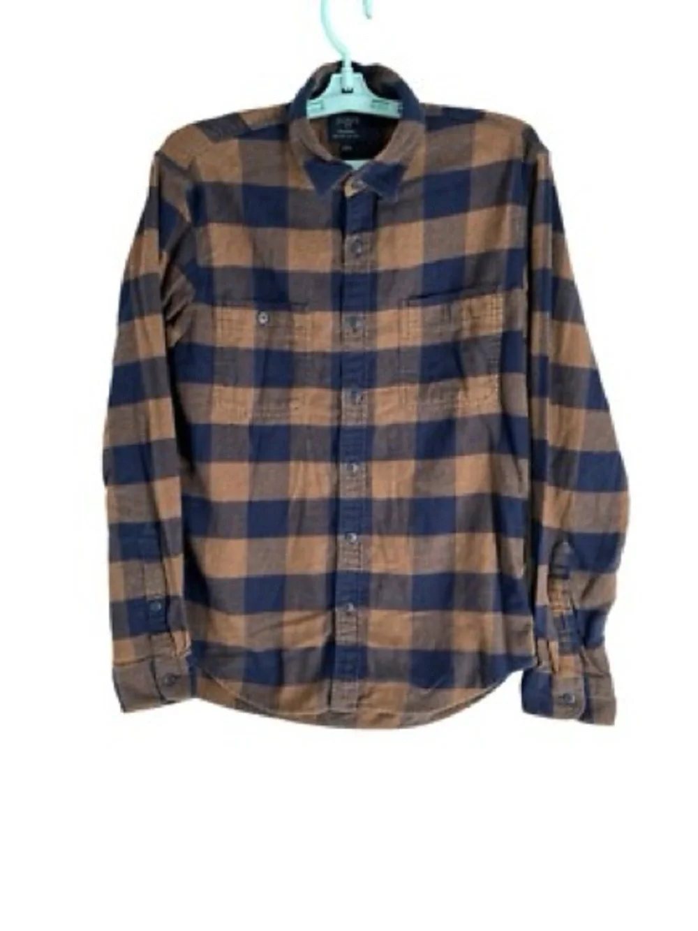 J. Crew Men's Plaid Button-Down Shirt - Navy & Brown
